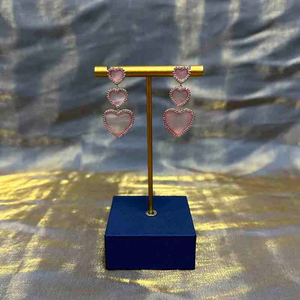Apm Monaco Pink Heart Mother-Of-Pearl Earrings - Picture 2 of 4
